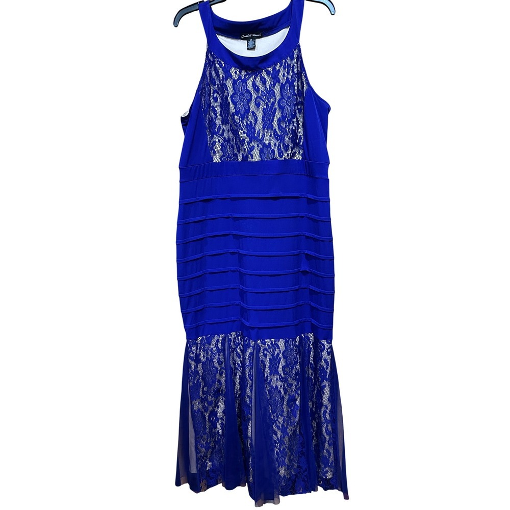 Candalite Maxi Dress Purple Lace Overlay Formal Sleeveless Party